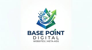 Base Point Digital logo featuring an upward trending arrow and water droplet design with text reading Websites and Meta-Ads